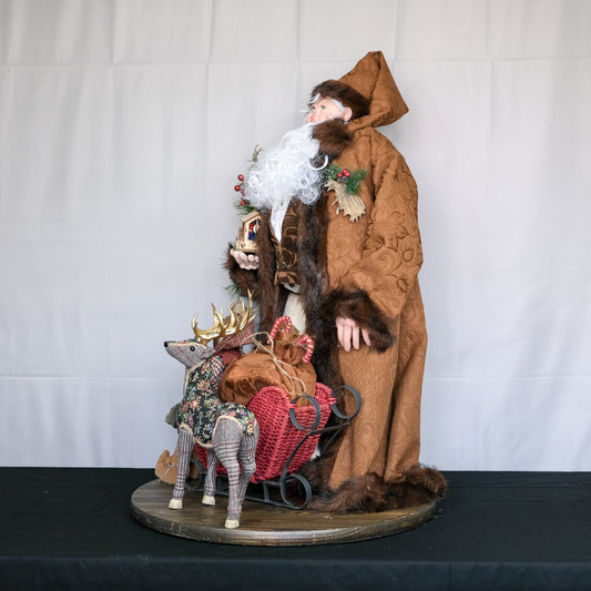 Santa Clause With Reigndeer And Sleigh