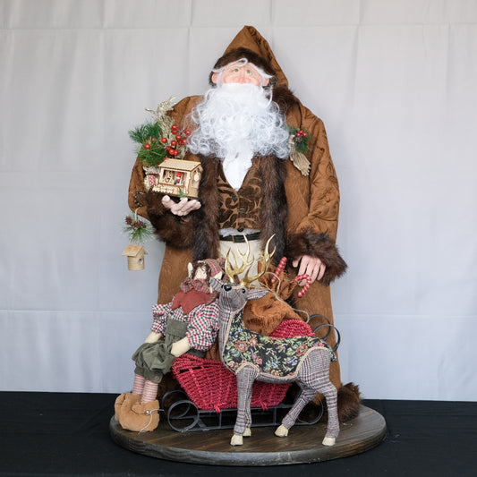 Santa Clause With Reigndeer And Sleigh